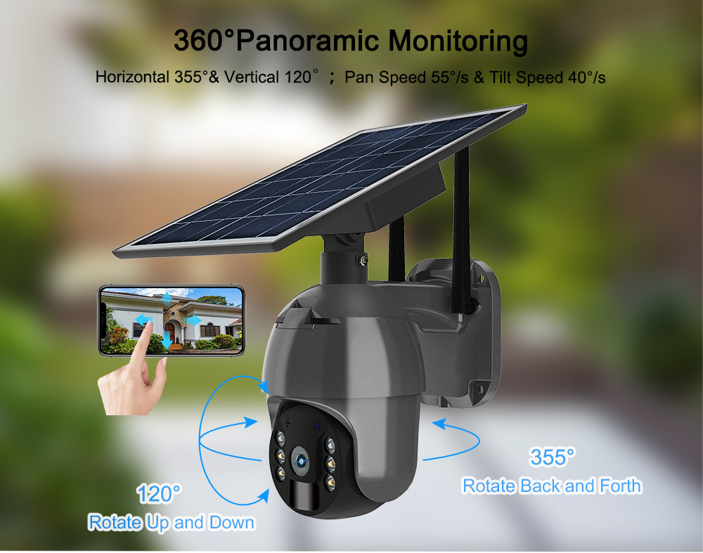 2K Solar Camera Security Outdoor 4MP Super HD Color Night Vision PIR Wire Free