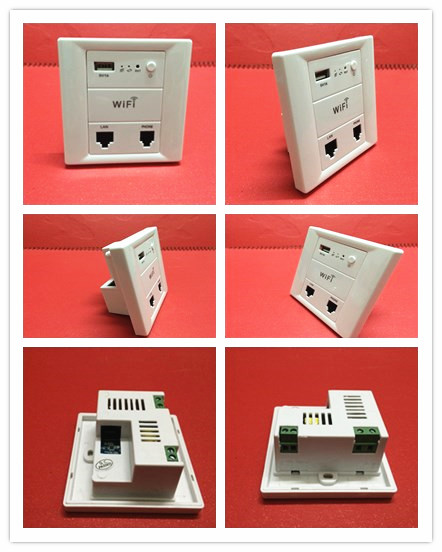 300Mbps in wall wireless / wifi router easy install on wall socket hole support USB charge
