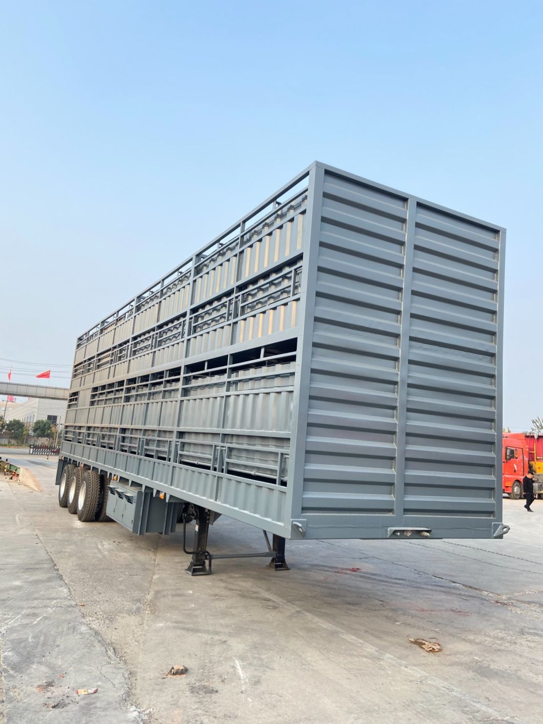 Triangle / Double Star / Double Money 3 Axle Fence Truck Trailers for Livestock Transport