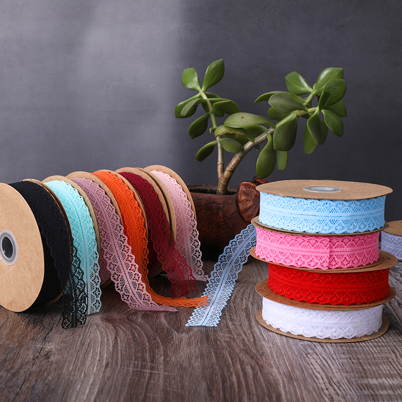 2.5cm Elastic Band Hollow Flower Ribbon for Sewing Clothing Garment Macaron red wine color Decorative Lace Trim