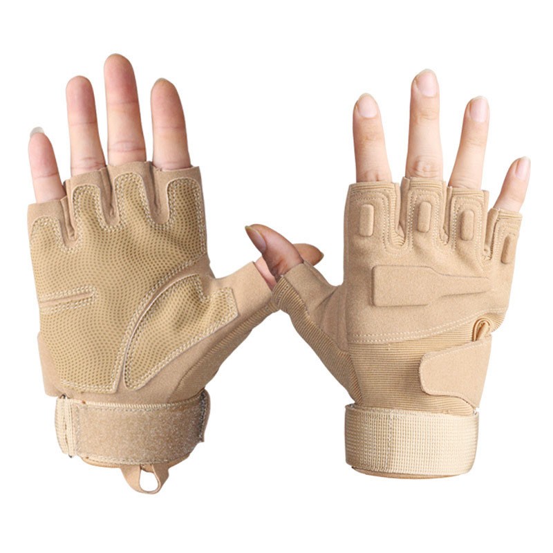 Custom Military Tactical Gloves Half Finger Airsoft Cycling Polyester Material