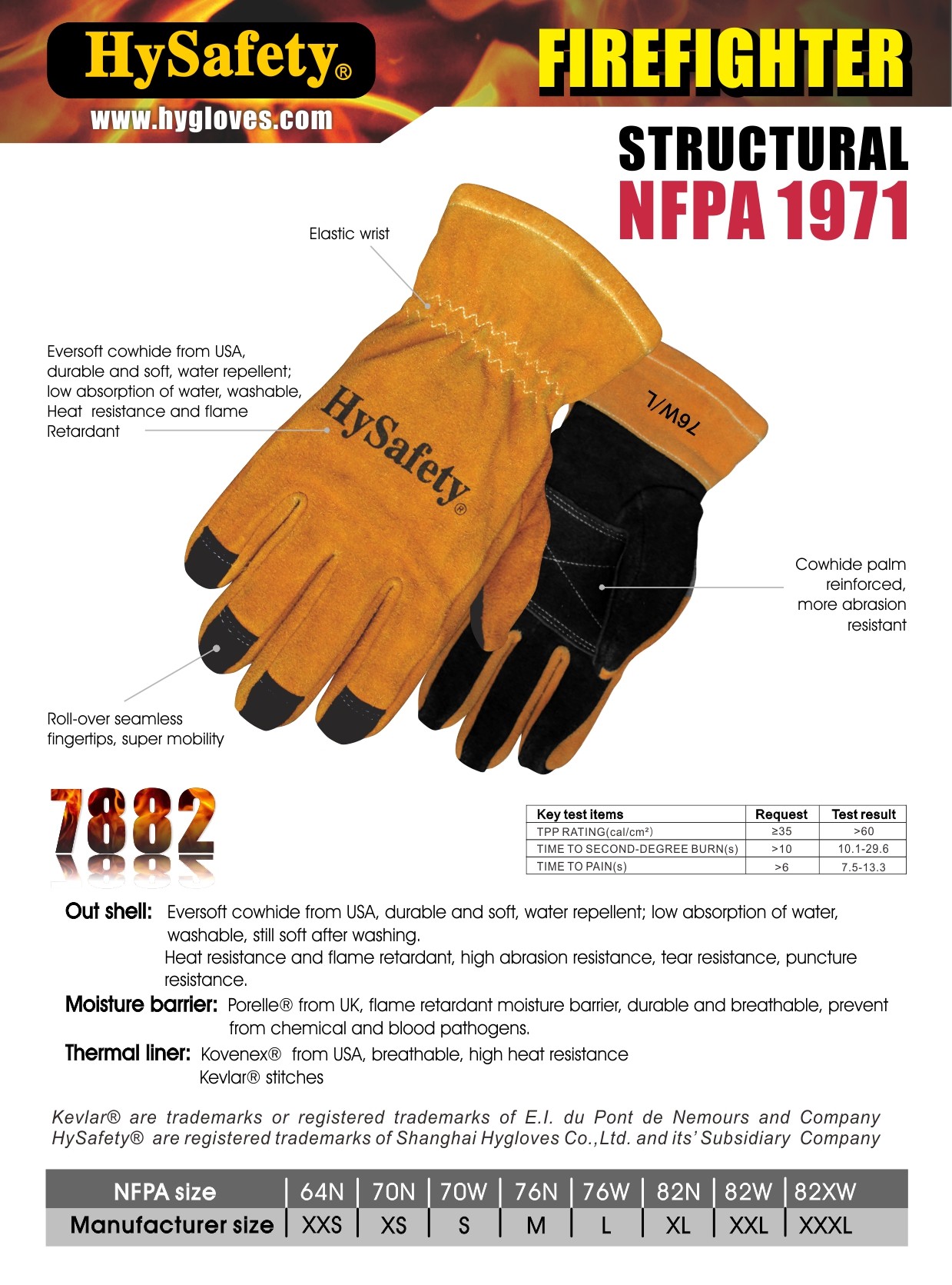 NFPA 1971 Structural Firefighter Gloves Cowhide 3D Roll Over Tips Fireman Gloves