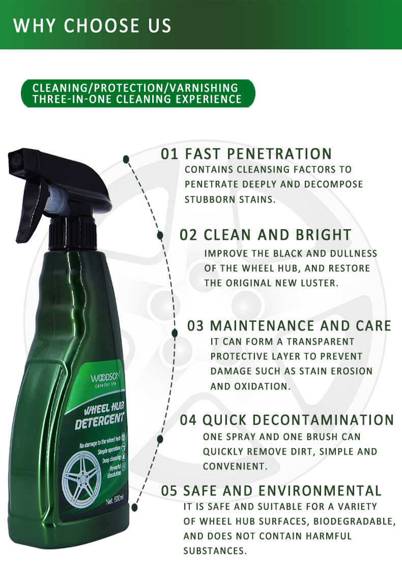 500ml Car Hub Stain Remover Spray Cleaner Wheel Hub Detergent