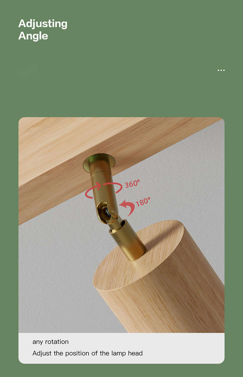 Wood Led Ceiling Lamp With Spot Lights For Living Room Bedroom Corridor Home track lighting(WH-WA-46)