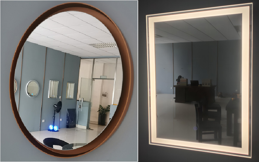 Square And Circle Illuminated Bathroom Mirrors With ABS Plastic Frame