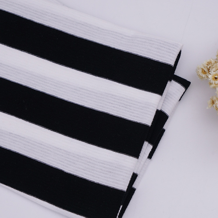 Comfortable And Breathable And Bouncy Striped Material Fabric For T-Shirt