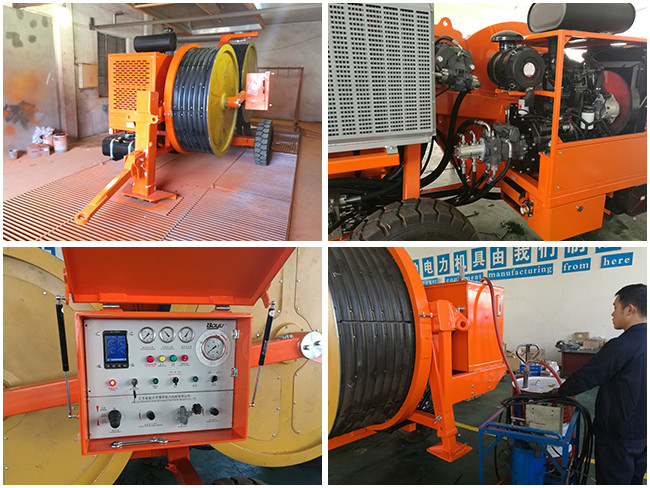 1x60kN Diesel 77kw 103hp Overhead Line Stringing Tools Hydraulic Tensioner Max Reverse Pulling Speed 5km/h