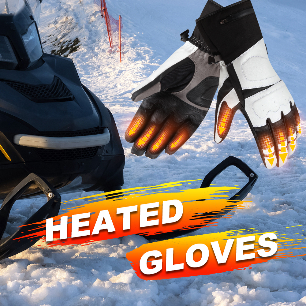 Outdoor Winter Rechargeable Battery Heated Ski Gloves For Men 7.4V Lithium USB