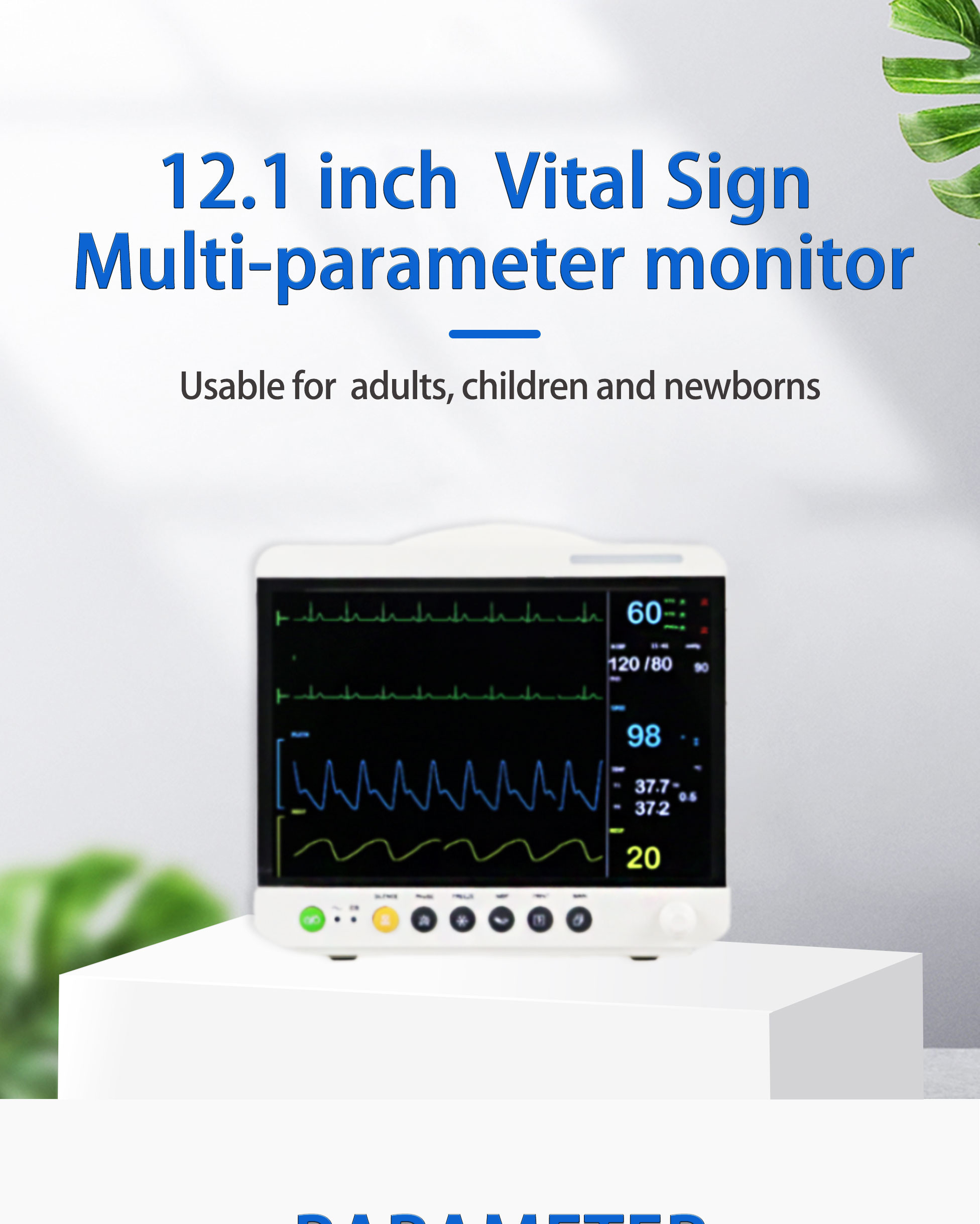 ISO Approved Multi Parameter Patient Monitor Clinical Analytical Instruments
