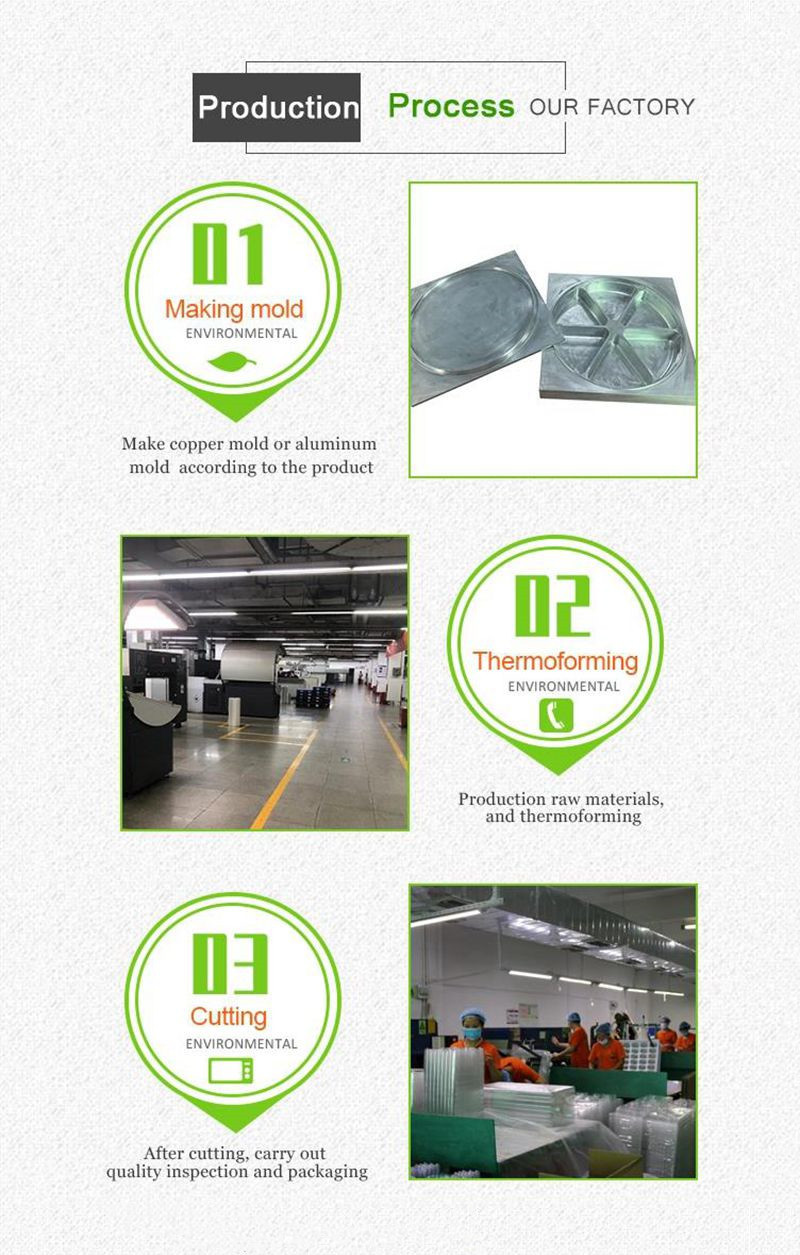 Square 25*20*5.5CM 2L Disposable Plastic Food Container