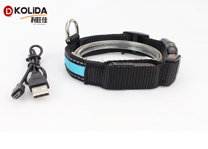 Reflective Light Up Adjustable 3 Size USB Rechargeable LED Dog Collar