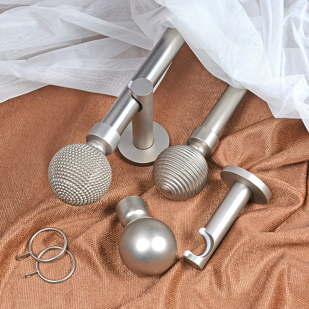 6m Length Pipe Curtain Rods Circles Ball Decorative Head Iron Pole For Bedroom