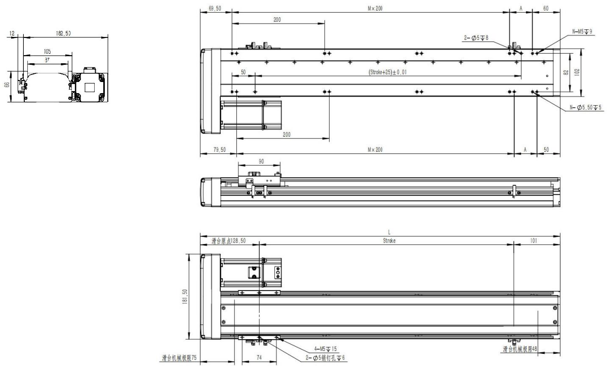 High Precision Linear Motion Module 1050mm Stroke Linear Stage 200W 9