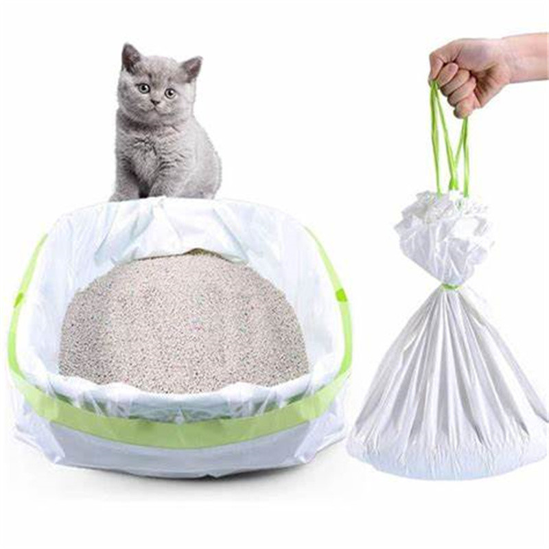 Portable Biodegradable Cat Litter Tray Bags Printed Custom Plastic Liner Eco Friendly Roll