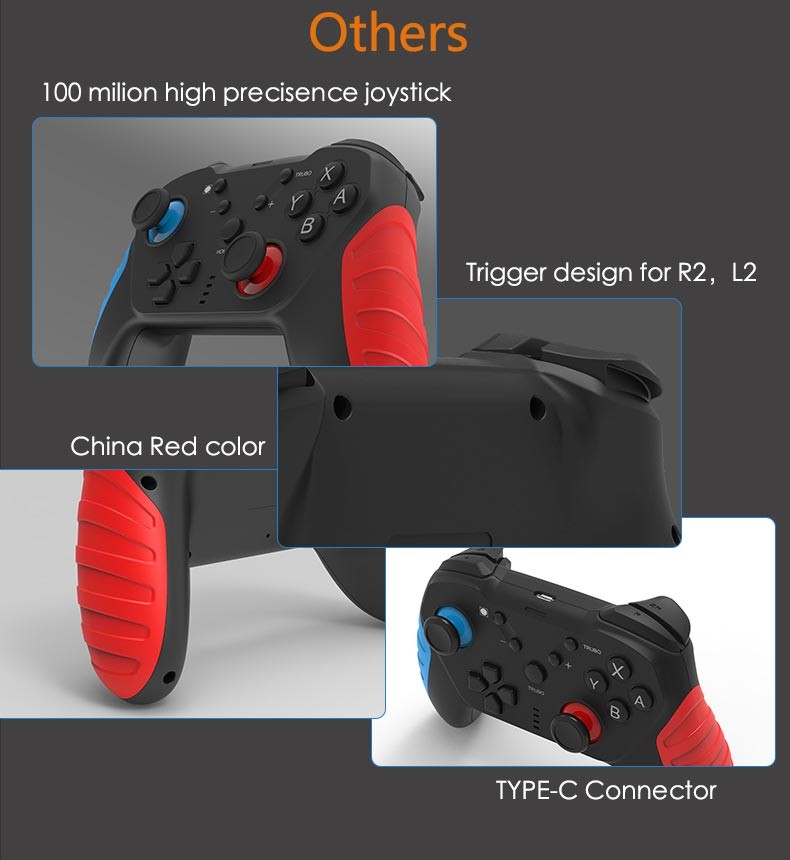 0.3kg 2.480GHz 7033 Wireless Bluetooth Gamepad With Vibration
