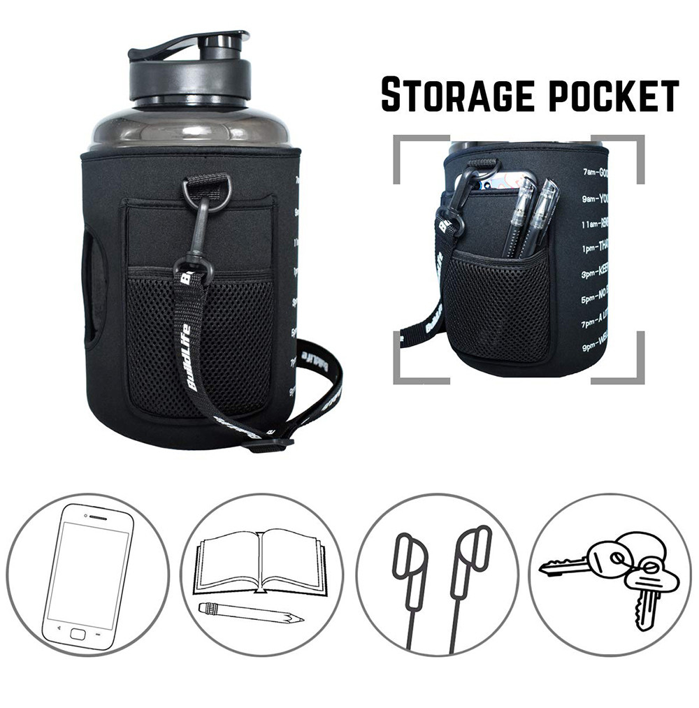 Multipurpose Neoprene Water Bottle Sleeve With Time Marker