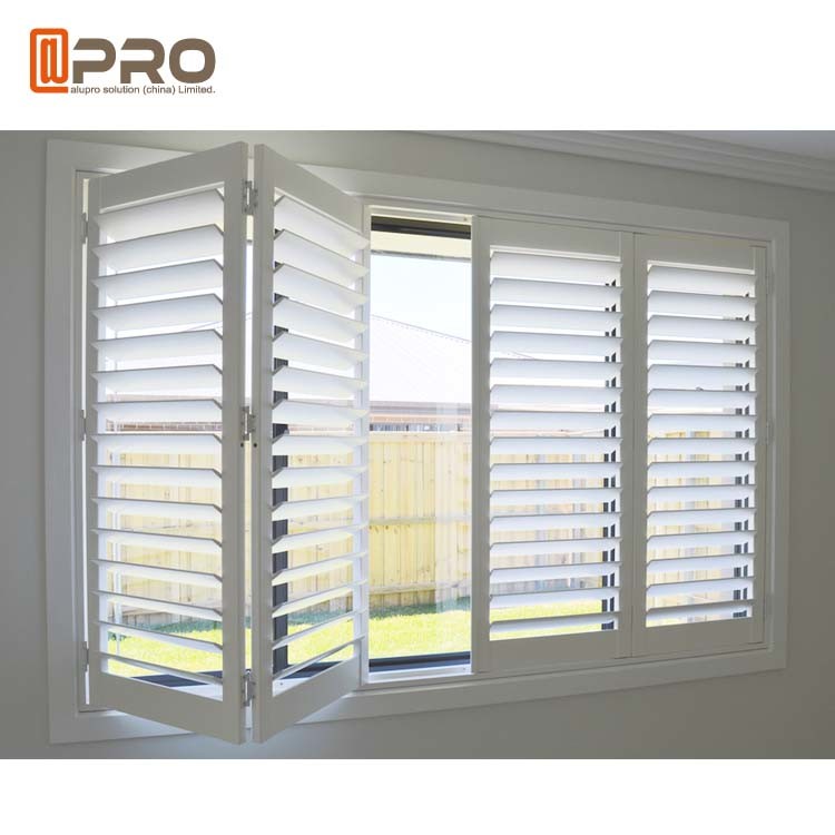 Customized Aluminum Louver Window For Ventilation Adjustable Blinds And Sun Control