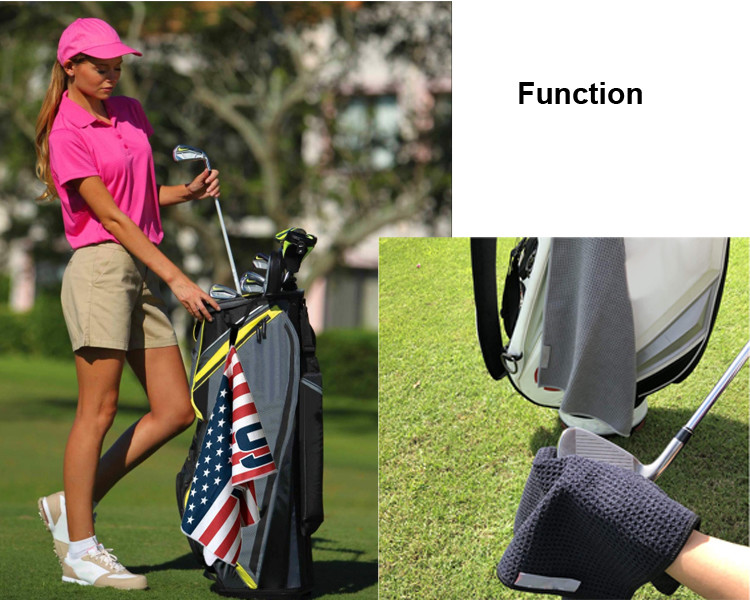 Soft Microfiber Ployester Golf Towel Digital Printed With Custom Logo Waffle Towel