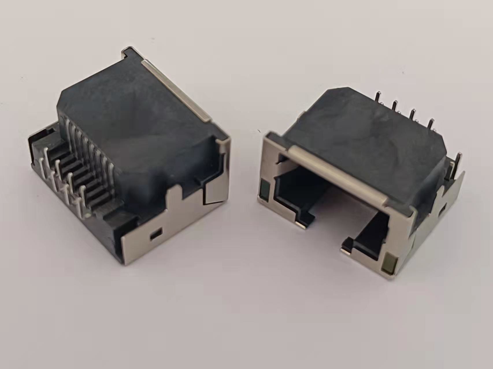 Right Angle RJ45 Jack Connector Overhangs PCB For DSL / ADSL /XDSL