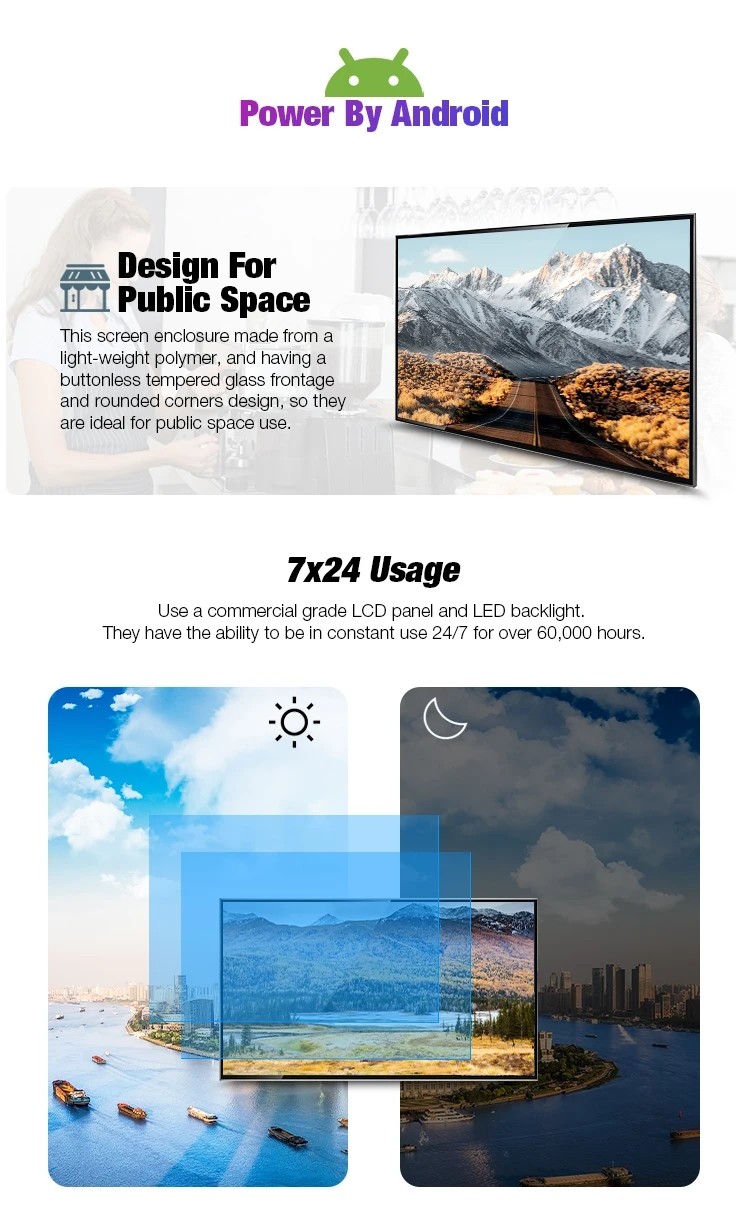 16:9 Large Interactive Touch Screen Computer Kiosk 21.5 32 43 55 65 Inch