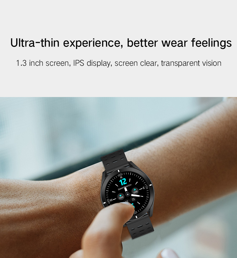 ECG Blood Pressure Smartwatch 1.3inch Heart Rate Tracker Bracelet Sphygmograph