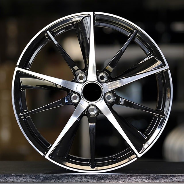 Staggered Satin Black/Machine Face model forged wheels for sale