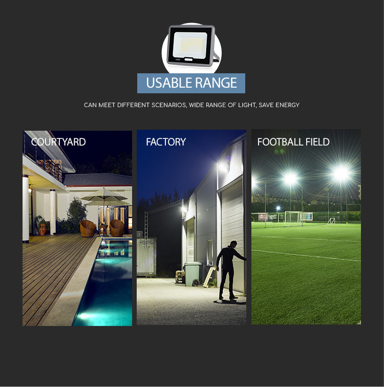 China Supply Factory Price LED Flood Light Waterproof IP65 Outdoor 50w 100w 120 Watt With Certificate