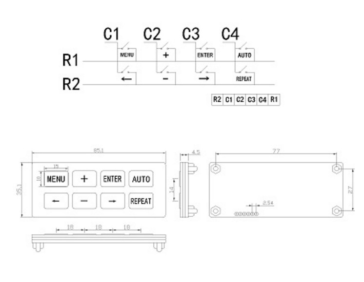 Stainless Steell Elevator Keyboard , Bank Machine Keypad Waterproof Silica Gel Design