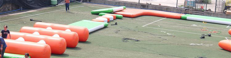 New Colorful Floating Water Park Water Slide On Sea Obstacle Course