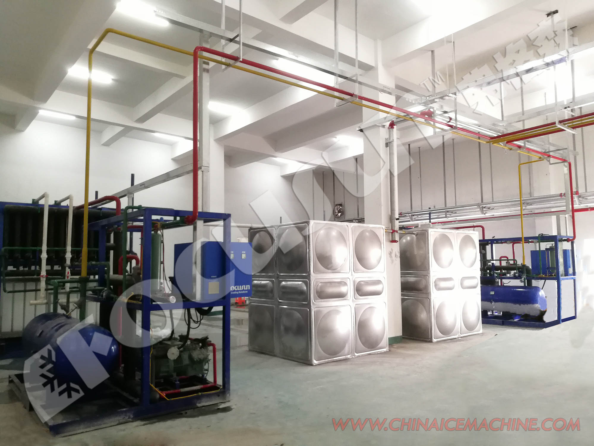 Machine à Glace en Bloc de Haute Capacité de 20 Tonnes par Jour avec Compresseur Bitzer