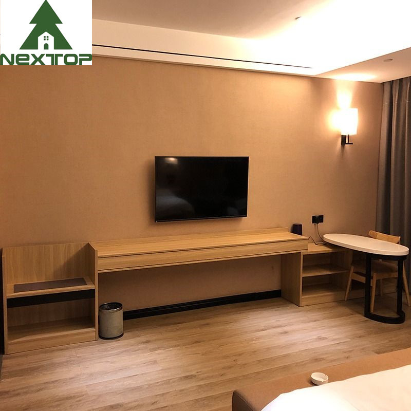 3 4 5 Star Luxury Wooden Bed With Nightstand Motel Hotel Resort Bedroom Furniture