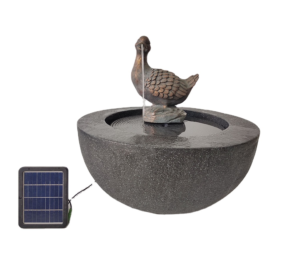 Max Flow 300L/H Duck Spit Solar Water Fountain for Garden Decoration Battery 7.4V 2200mA