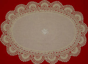Rectangular coffee table linen table cloth table, Corcheted Lace Table linen, Tablecloth