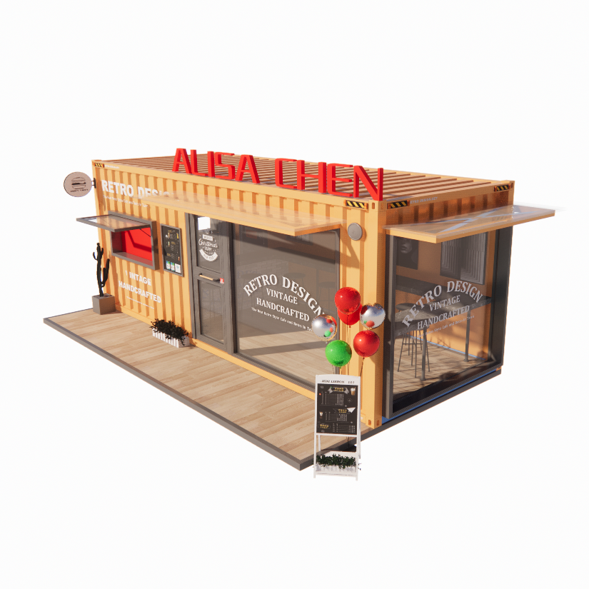 Popular Folding Cafe Container Restaurant with Steel Frame and Galvanized Main Structure
