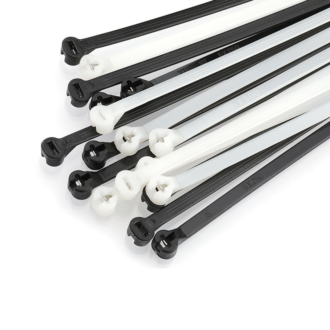 11.8 Inch Black Nylon Cable Tie Wrap With Stainless Steel Inlay Metal Insert