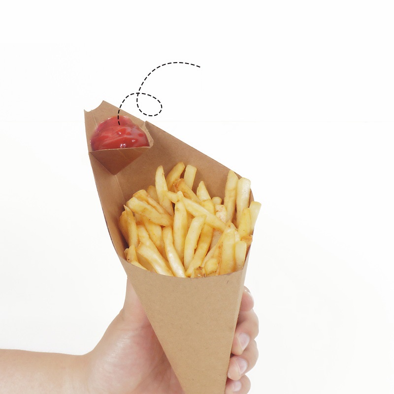 Food French Fries Chicken Packaging Disposable Kraft Paper Box for Benefit of Buyers