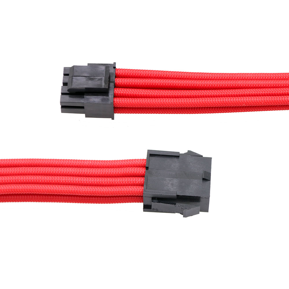 High Quality Single Sleeved braided 8Pin Male to 8Pin Female Power supply Extension Cable Pcie sleeving cable green&red