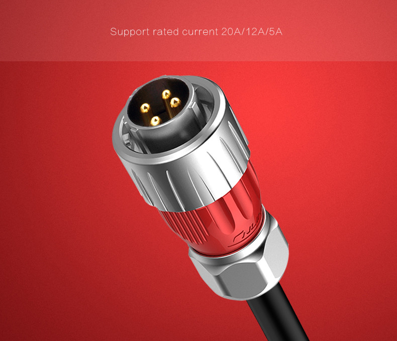 Zinc Alloy Cover 4pin Power Connector Automotive with IP65/P67 Electrical Connector for LED Lighting & Display