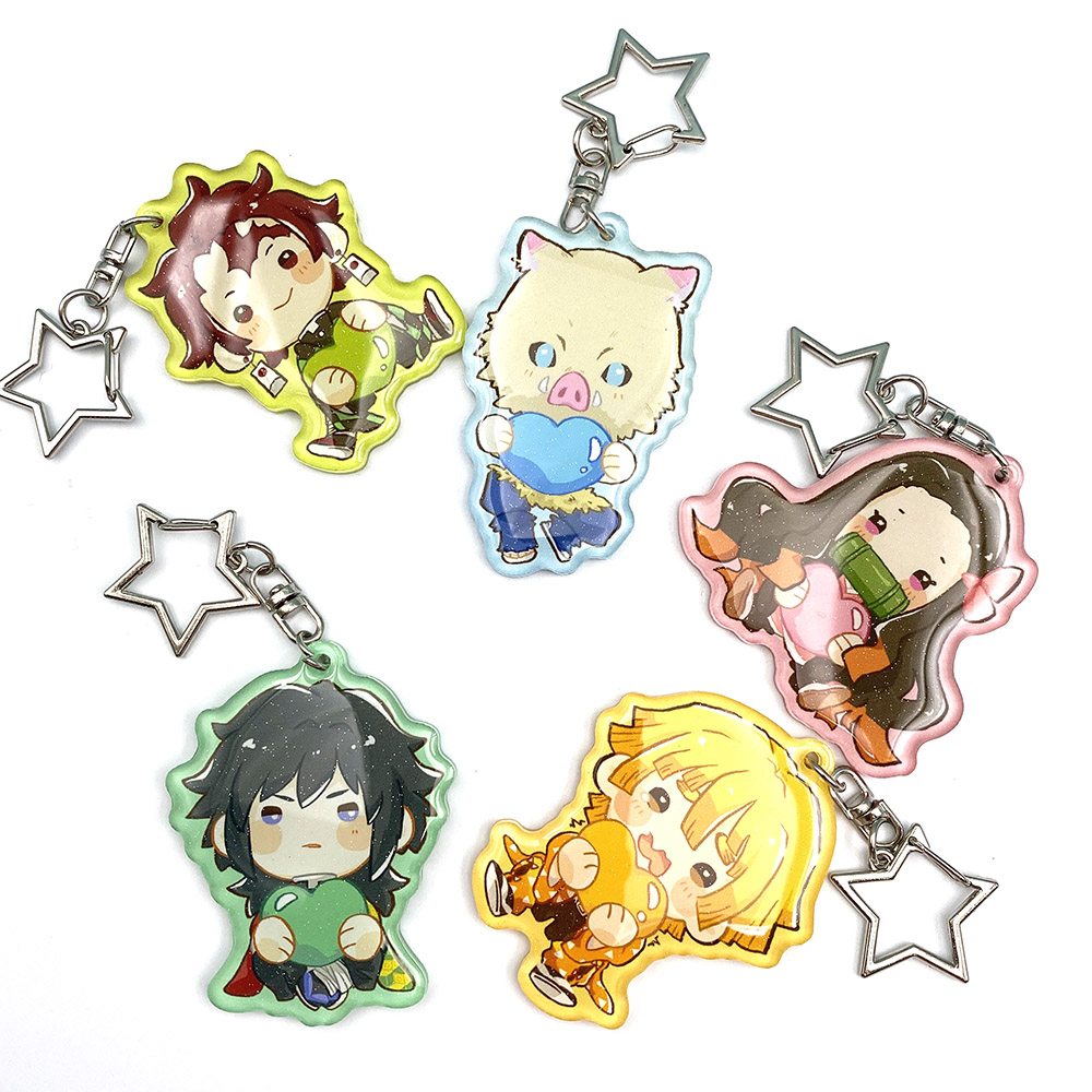 Non Clear Anime Acrylic Charms Plastic Shaker Logo Customized