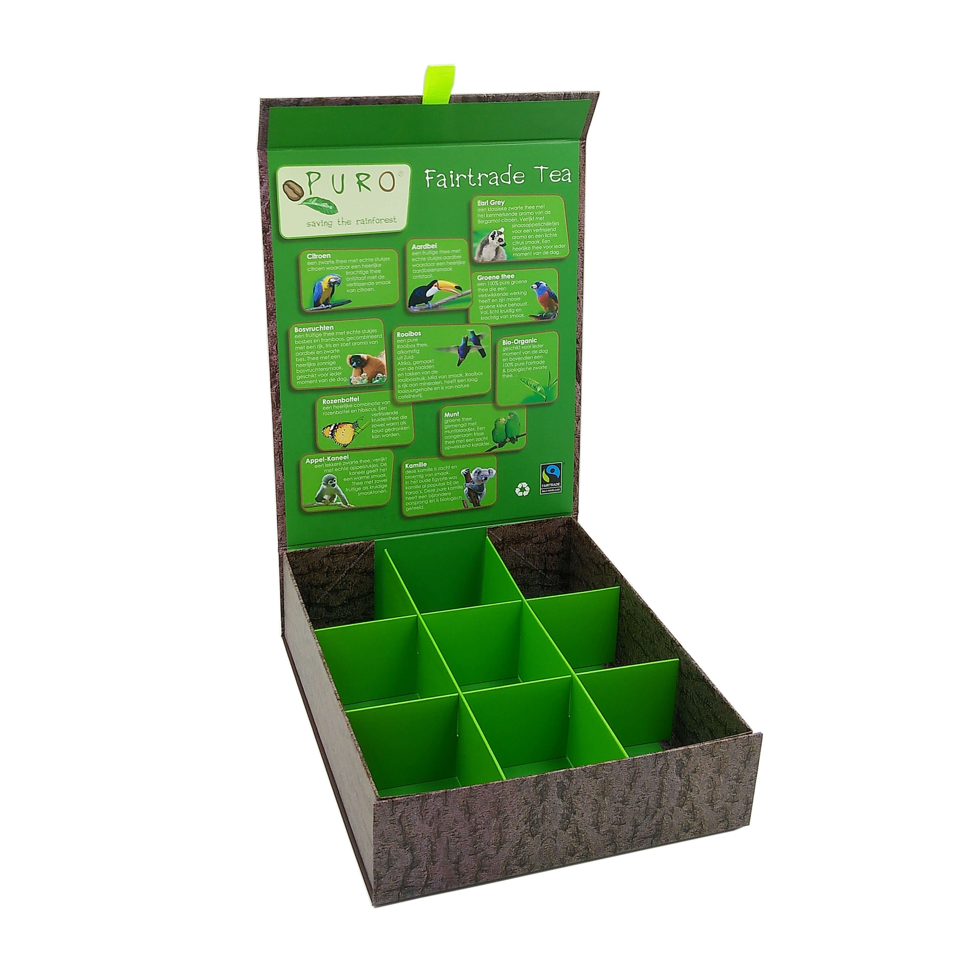Customized CMYK Divided Folding Magnetic Cardboard Gift Boxes For Tea Coffee Packaging