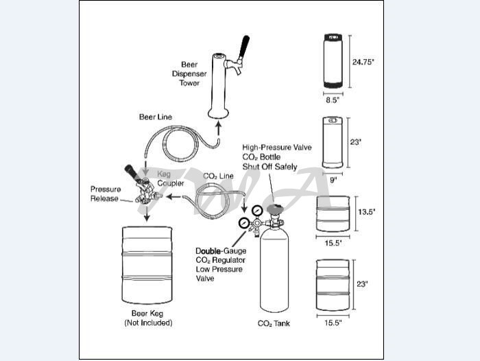 Beer keg fridge / Beer Making Machine with adjustable caster wheel