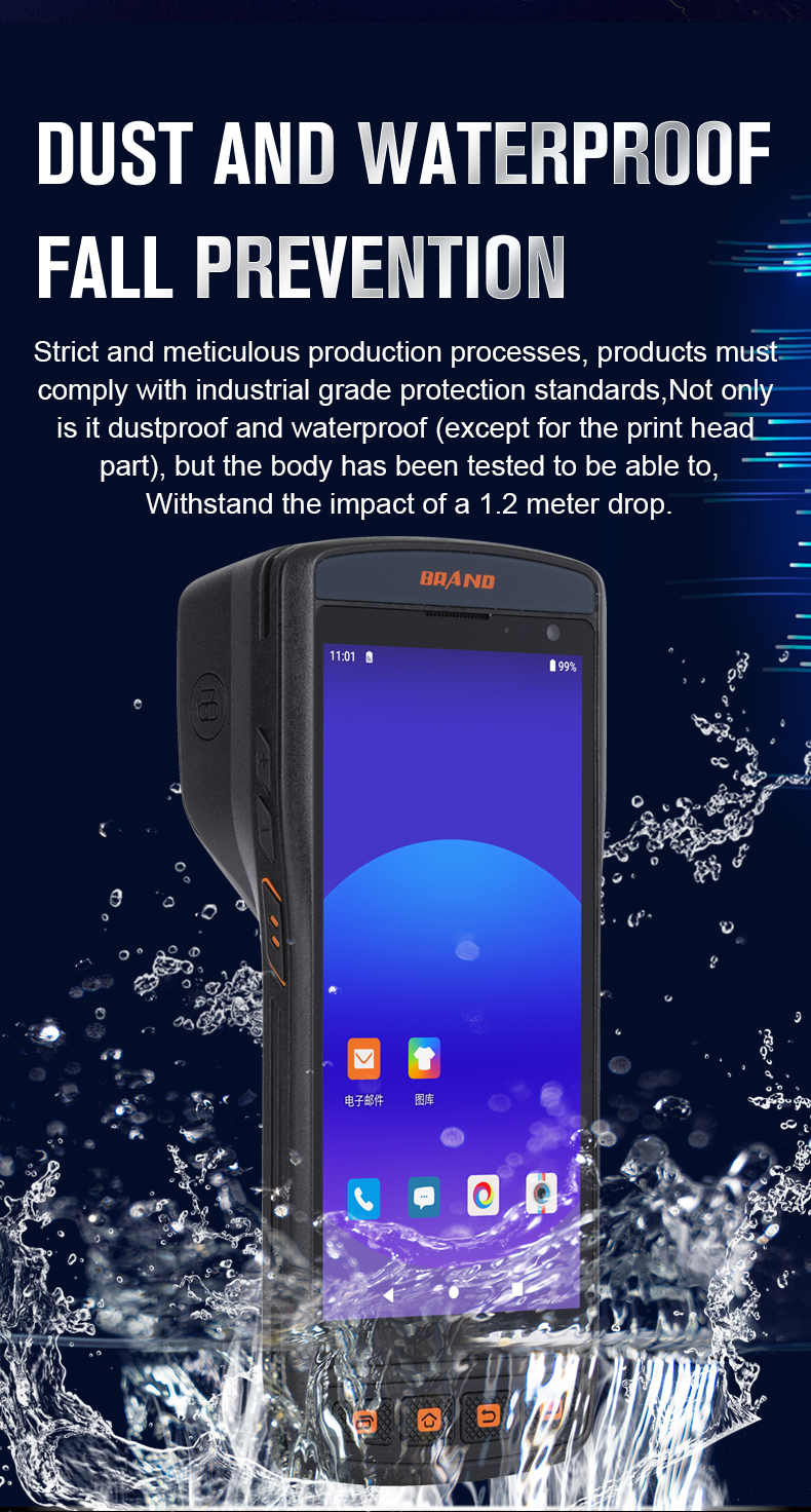 JZIOT SDK Equipped Wireless Portable Laser 1D 2D Handheld Android NFC Barcode PDA Scanner With Printer