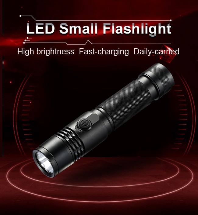 Portable Waterproof Torch Light , IP65 USB Charging Flashlight With 18650 Battery