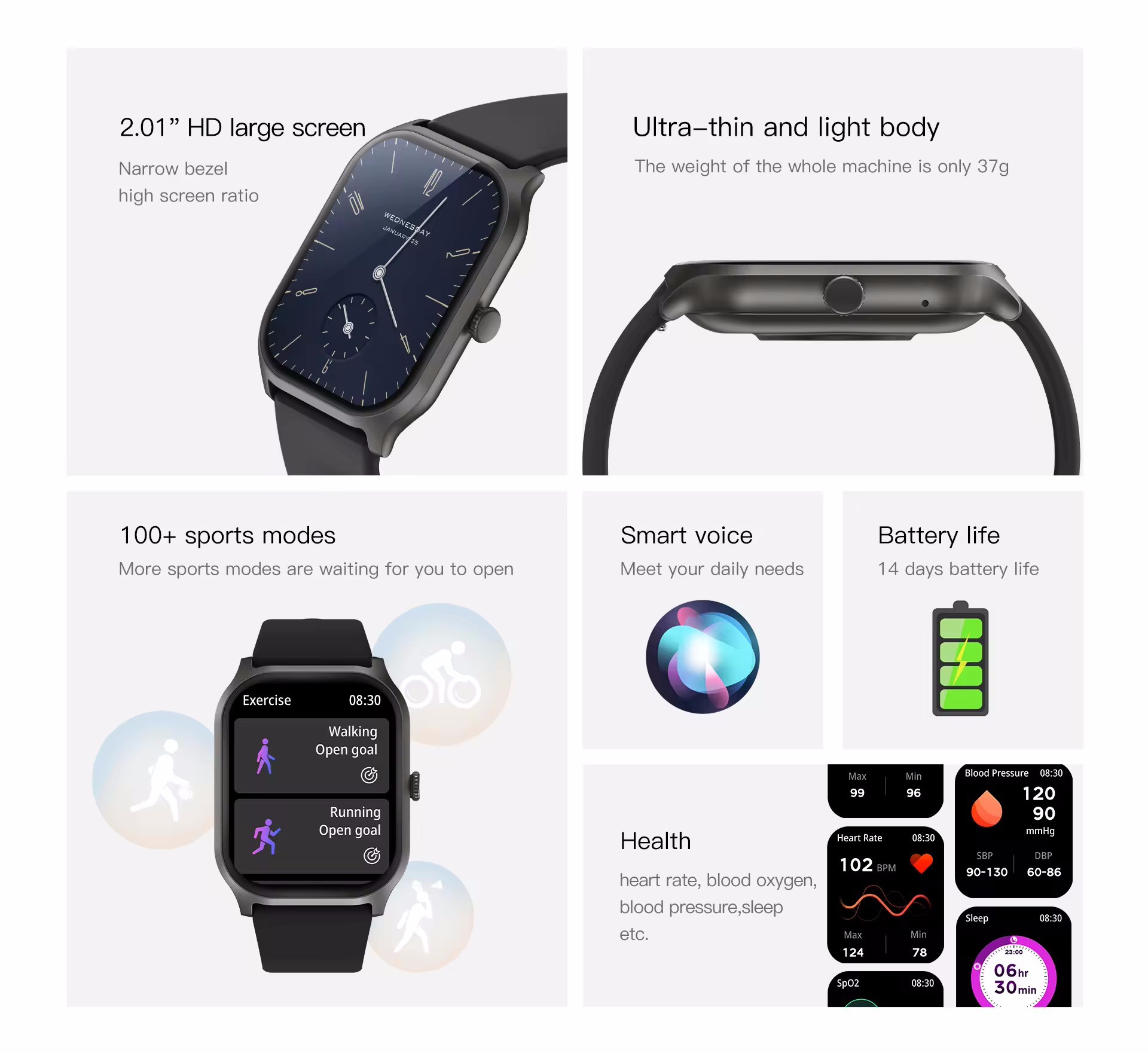 Sport Smart Watch Ip68 Waterproof ZL77J Smart Watch Voice Assistant Fitness Tracker