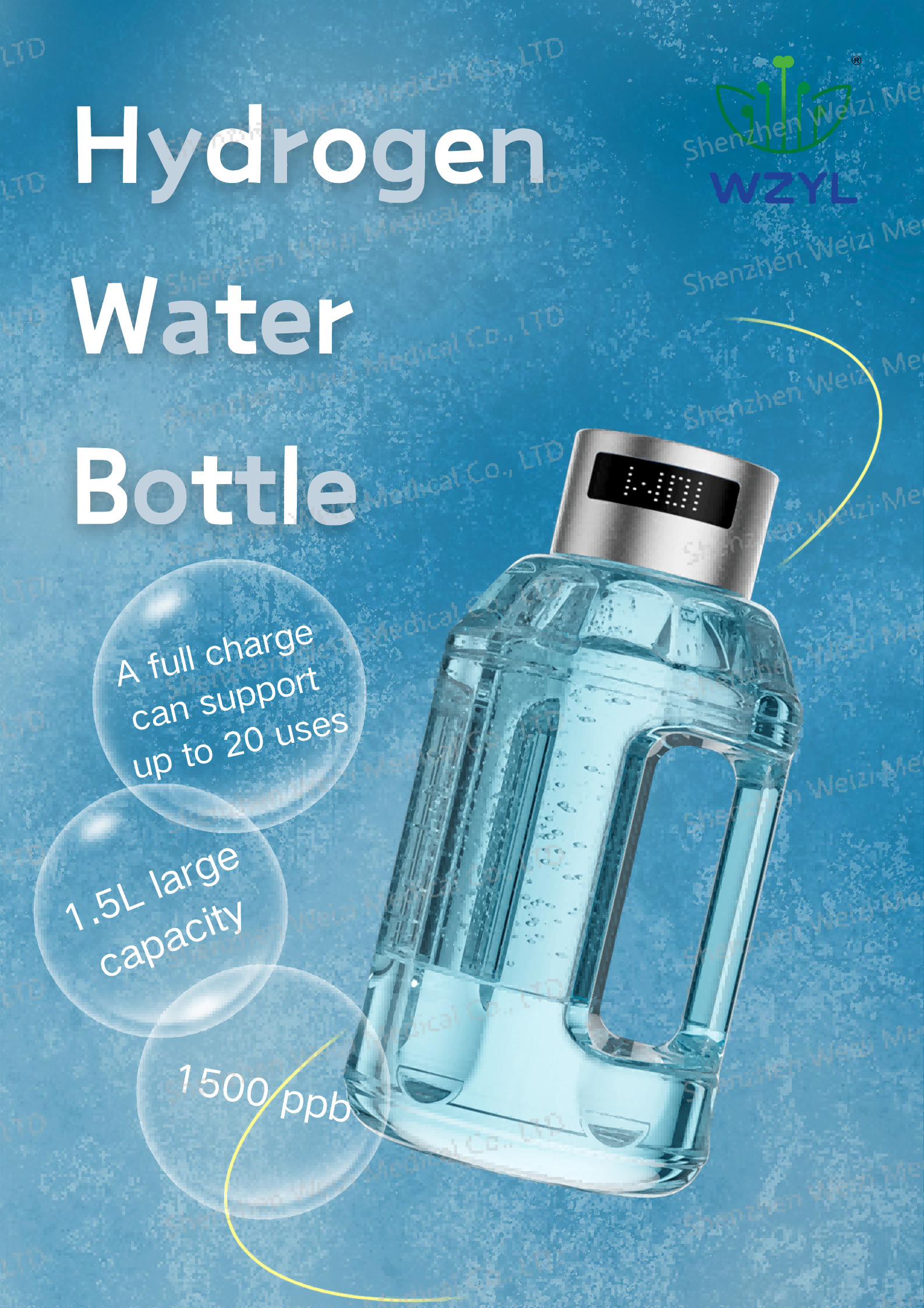 Wholesale Bottle Of Rich Water Generator Negative Ion Rechargeable Hydrogen Water Bottle