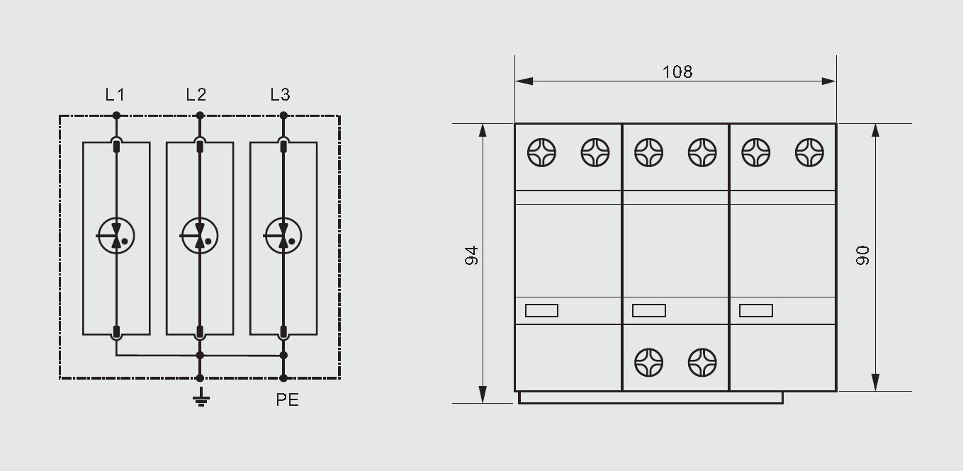 50 Ka Surge Protection Devices 3 Phase BR-50GR Below Zero 40℃-80℃ Range