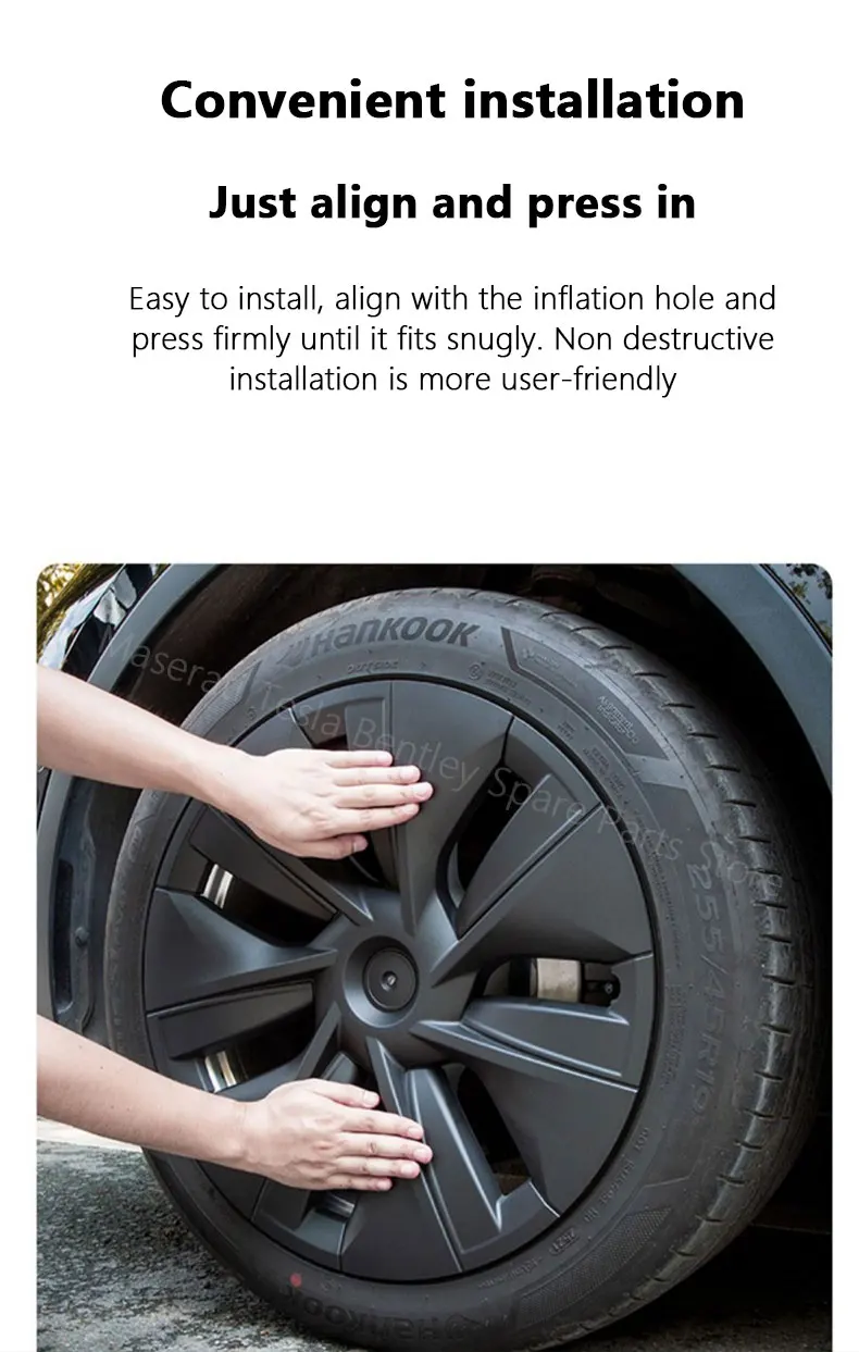Wheel Hub Cover Cap for Tesla Model 3 Y Modified Protective Cover Decorative Accessories Non-Destructive Installation