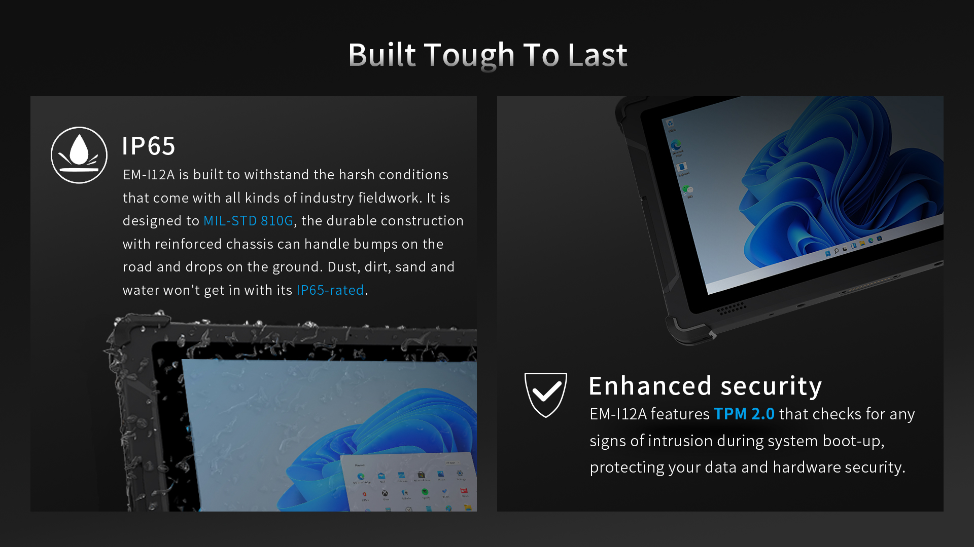 Capacitive Screen 10 inch Win 11 Rugged Tablet with Fingerprint GPS WiFi and Permanent Car Mount