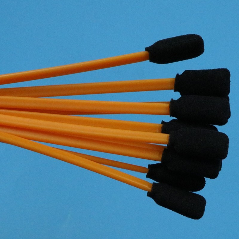 5" Lint Free Black Sponge Swab Orange Stick Rectangular Cleanroom Foam Swab for Printer Cleaning