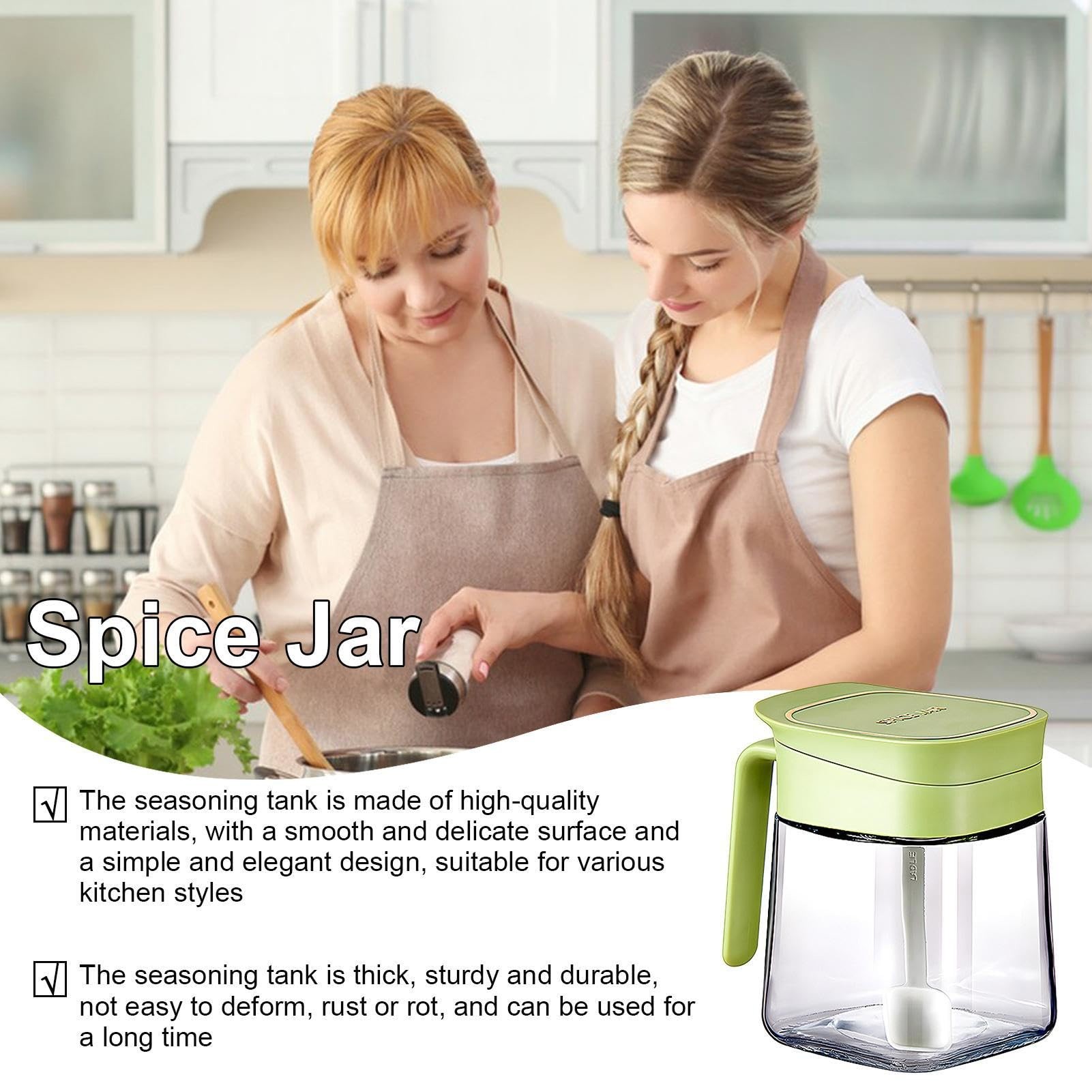 ‎10.9 Ounces Salt Sugar Pepper Spice Storage Containers Glass Seasoning Jar Set Leakproof